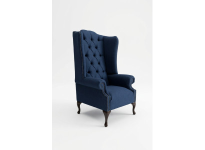 Fotel Chesterfield Sofa Kanapa Tkanina Niebieski