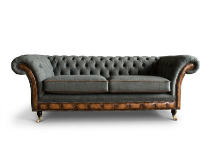 Elegancki trzyosobowy pokój dzienny Chesterfield z 3 miejscami do siedzenia