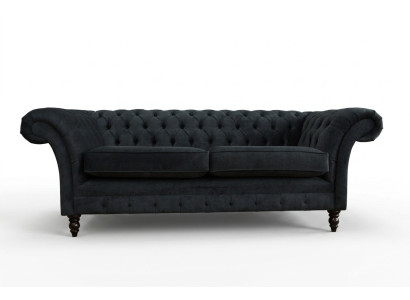 Stylowa czarna designerska sofa Chesterfield 3-miejsce siedzące Luxury Couch