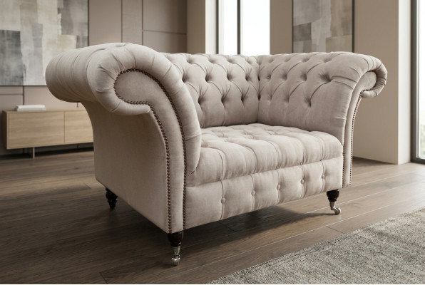 Sofa Chesterfield Sofas Kanapa Zestaw wypoczynkowy Tkanina Skóra 1,5-osobowa Fotel