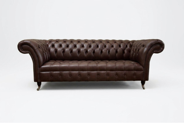 Brązowa Sofa Chesterfield Luksusowa Sofa Designerska Podkładka Sofa