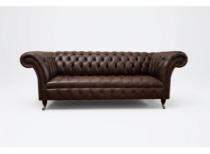 Brązowa Sofa Chesterfield Luksusowa Sofa Designerska Podkładka Sofa