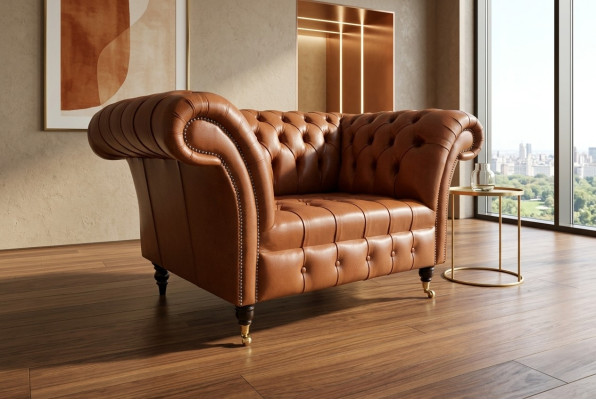 Fotel Chesterfield Kanapa Telewizyjna 1-osobowa Kanapa Tkanina Nowy Materiał Couches
