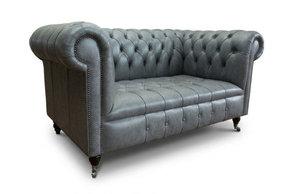 Sofa Chesterfield 2-osobowa kanapa tapicerowana materiał skóra sofa sofy