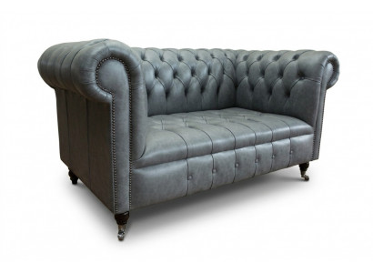 Sofa Chesterfield 2-osobowa kanapa tapicerowana materiał skóra sofa sofy