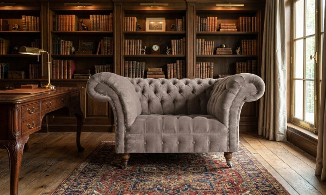 Chesterfield Fotel Kanapa telewizyjna 1-osobowa Sofa Tkanina Tapicerka Nowa Tkanina Kanapy