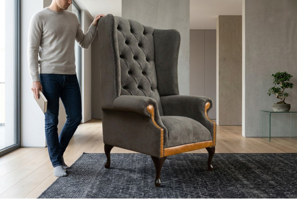 Chesterfield Velvet Fotel Sofa Tapicerowane Sofy Design Luksusowa Kanapa Relaks Telewizja Nowa