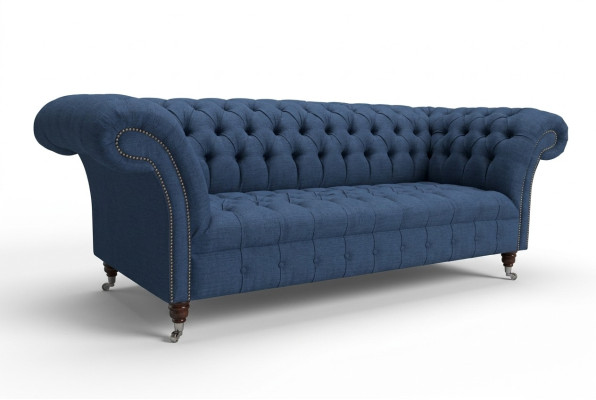 Chesterfield Sofa Tkanina Tkanina Kanapy Kanapy Kanapy Sofa Wyściełane Aksamit 3-osobowe