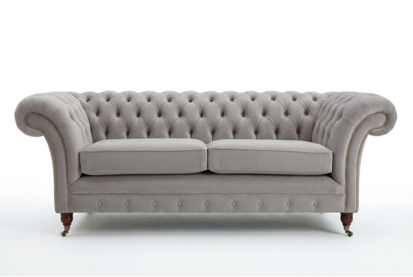Sofa Chesterfield Tapicerka Kanapa 3-osobowa Kanapy Komplet wypoczynkowy Sofy Biały Nowy