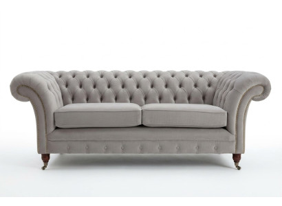 Sofa Chesterfield Tapicerka Kanapa 3-osobowa Kanapy Komplet wypoczynkowy Sofy Biały Nowy