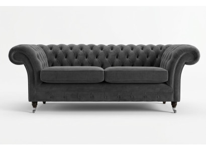 Chesterfield Sofa 3-osobowa kanapa tapicerowana z tkaniny skóry kanapy sofy.