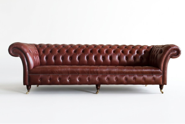 Xxl Duża sofa Chesterfield Sofa 4 miejsce do siedzenia Sofa Podkładka Luxury Classic Włókienniczy