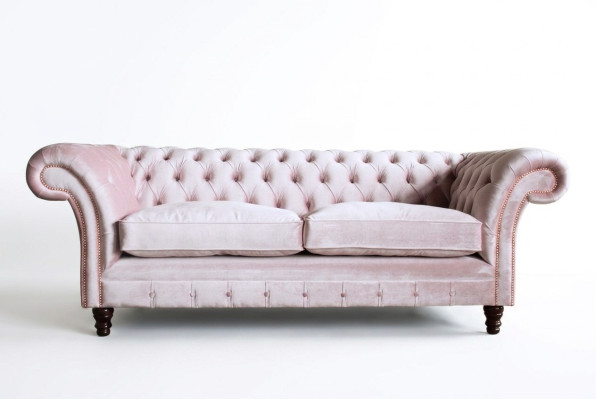 Chesterfield 3-osobowa sofa z sofą w stylu Design Tapicerowane sofy Tkaniny trzyosobowe.
