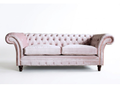 Chesterfield 3-osobowa sofa z sofą w stylu Design Tapicerowane sofy Tkaniny trzyosobowe.