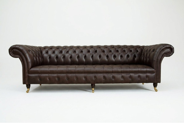 Brown Chesterfield Couch Podkładka 4-miejsce siedzące Designerskie kanapy do salonu