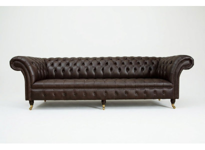 Brown Chesterfield Couch Podkładka 4-miejsce siedzące Designerskie kanapy do salonu