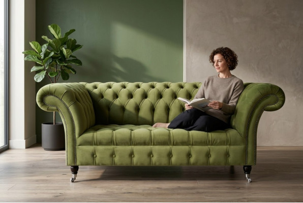 Fotel Chesterfield 2-osobowy tapicerowany fotel tekstylny welurowy skórzany kanapki sofy sofa