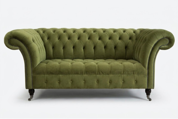 Fotel Chesterfield 2-osobowy tapicerowany fotel tekstylny welurowy skórzany kanapki sofy sofa