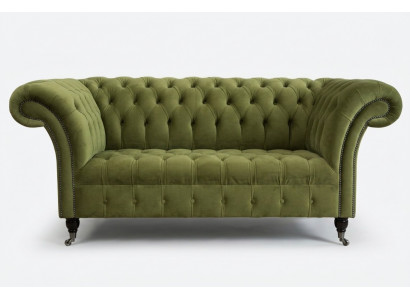 Fotel Chesterfield 2-osobowy tapicerowany fotel tekstylny welurowy skórzany kanapki sofy sofa