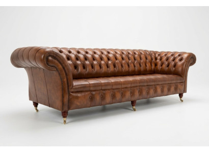 Chesterfield 4 miejsce do siedzenia Podkładka Kanapa Styl Nowoczesny Skóra Materiał Sofa Kanapy Skóra