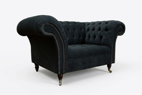 Czarny sofa kanapa Chesterfield meble tapicerowane tkanina skóra sofy nowe