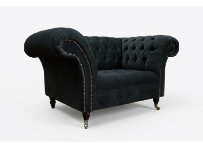 Czarny sofa kanapa Chesterfield meble tapicerowane tkanina skóra sofy nowe