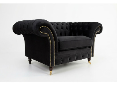 Chesterfield Design Materiałowa Sofa Fotel 1,5-miejscowa Nowoczesne kanapy z poduszkami Lounge Club