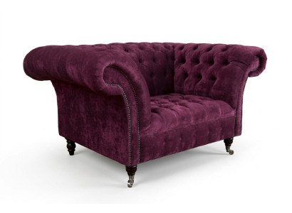 Fotel Kanapa Tapicerowany Sofa Tkanina Chesterfield Kanapa 1,5-miejscowa Bordeaux Anglia