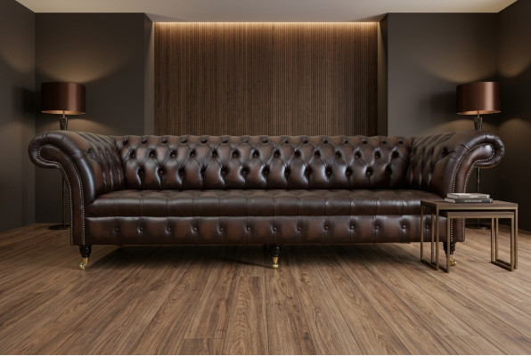 Classic Chesterfield Skóra Podkładka Luxury Sofa Design Couch Sofy 4 miejsce do siedzenia Nowość