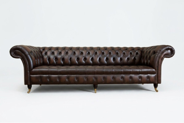 Classic Chesterfield Skóra Podkładka Luxury Sofa Design Couch Sofy 4 miejsce do siedzenia Nowość