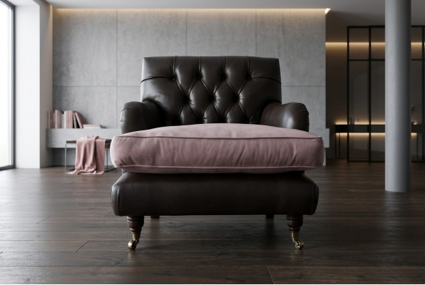 Fotel telewizyjny Klubowy Fotel Lounge Tkanina Skóra Elegancki Design ChesterfieldTapicerka