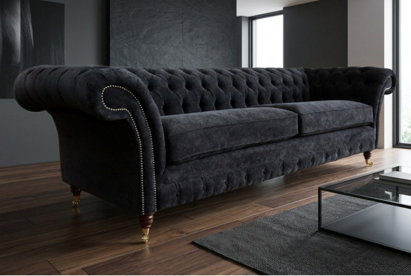 Wysokiej jakości kanapa Chesterfield Podkładka czteroosobowa sofa włókiennicza tkanina z materiału XXL