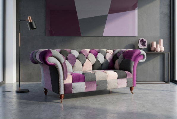Chesterfield 2 miejsce do siedzenia Sofa Włókienniczy Couch Podkładka Design Kolorowe Sofy
