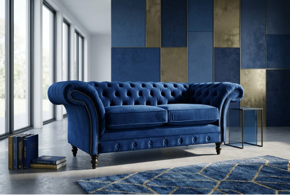Sofa Chesterfield 2-osobowa Kanapa Tapicerowana Projektant Fotele Sofy Komplet Dwuosobowy