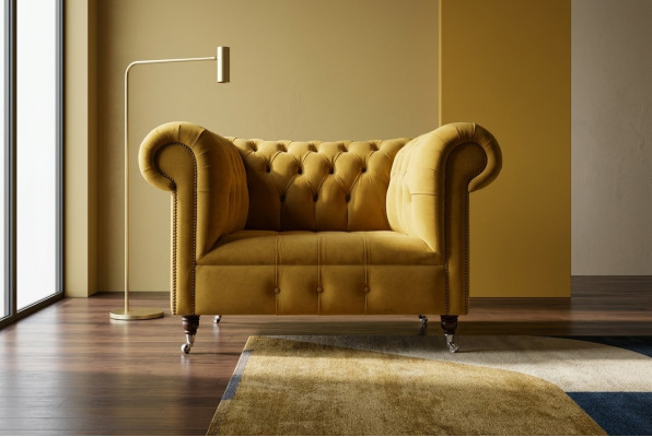 Chesterfield Design Sofa Fotel Kanapa Luksus Tapicerka Tekstylna Kanapy Fotelik