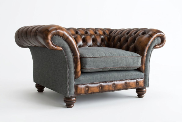 Chesterfield Projekt tkaniny Kanapa Fotel 1,5-osobowa Sofa pokojowa Nowy Klub