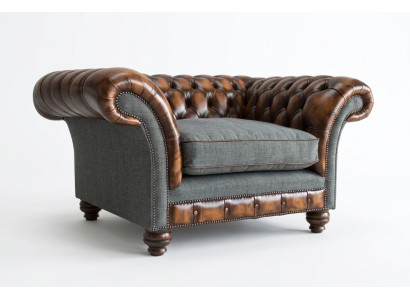 Chesterfield Projekt tkaniny Kanapa Fotel 1,5-osobowa Sofa pokojowa Nowy Klub