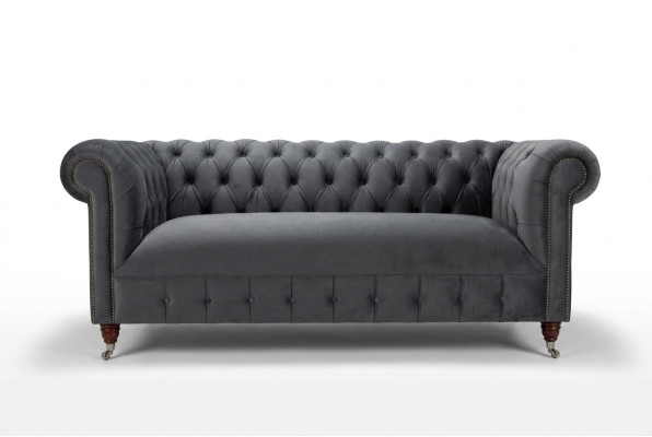 Nowoczesna, trzyosobowa, luksusowa sofa do salonu w kolorze szarym, 3-miejsce siedzące
