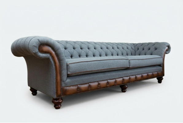 Sofa skórzana Chesterfield Sofa materiałowa Sofa Podkładka Salon Wykonane na miarę