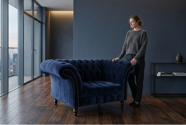 Chesterfield Sofa Couch Zestaw wypoczynkowy 1,5-osobowa Sofa Klasyczna Fotel jednoosobowy