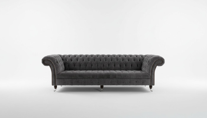 Designerska sofa Chesterfield Szary Luxury Couch Sofa 4 miejsce do siedzenia Material Sofa