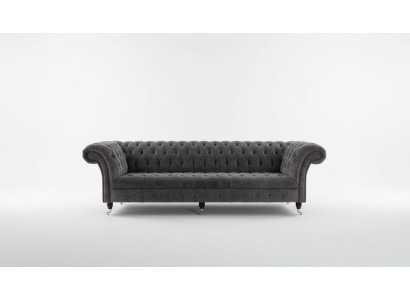 Designerska sofa Chesterfield Szary Luxury Couch Sofa 4 miejsce do siedzenia Material Sofa