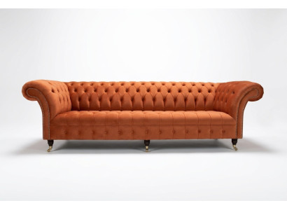 Sofa Podkładka Chesterfield Włókienniczy Sofy Design Luksusowe Sofy Skórzane 4 miejsce do siedzenia 265cm