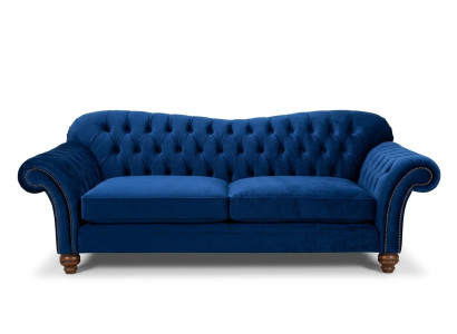 Design Sofa 4 miejsce do siedzenia Sofa Włókienniczy Podkładka Blue Classic Sofas Chesterfield Nowość