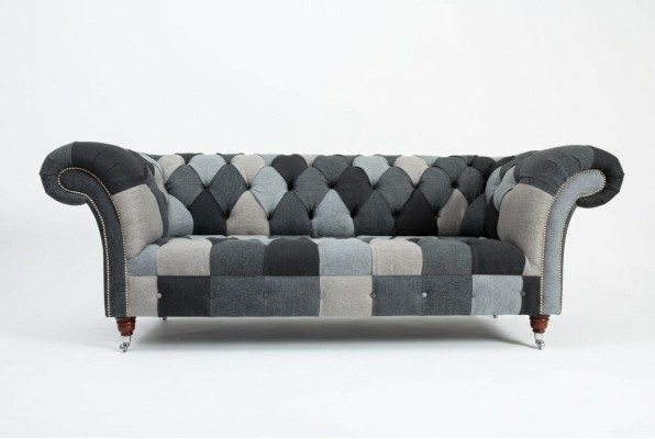 Sofa 3 miejsce do siedzenia Projekt kanapy Chesterfield Siedziba Ustawić Skórę Włókienniczą Podkładka Nowość