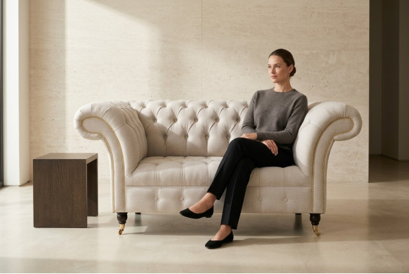 Fotel Kanapa Tapicerka Sofa Tkanina Chesterfield Kanapy 1,5 Os. Fotel Jednoosobowy Biały