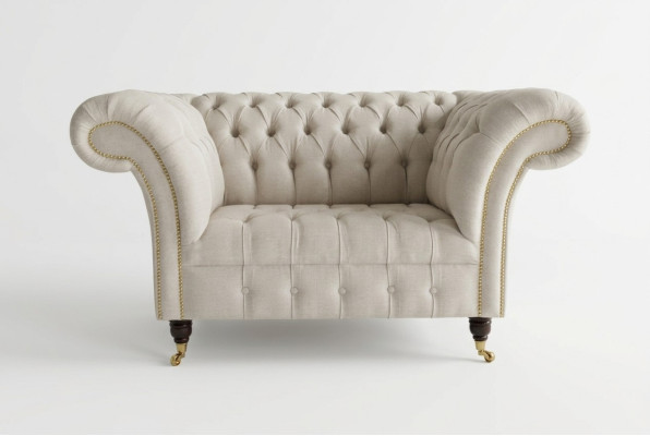Fotel Kanapa Tapicerka Sofa Tkanina Chesterfield Kanapy 1,5 Os. Fotel Jednoosobowy Biały