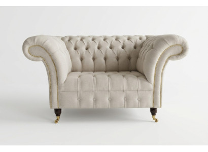 Fotel Kanapa Tapicerka Sofa Tkanina Chesterfield Kanapy 1,5 Os. Fotel Jednoosobowy Biały