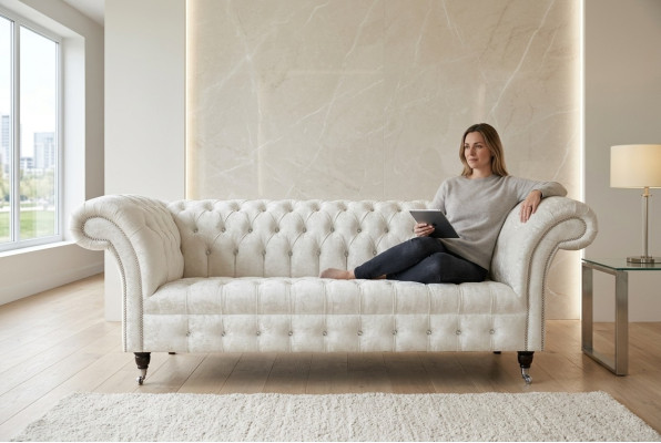 Sofa skórzana sofa materiałowa sofa kanapa podkładka Chesterfield salon Wykonane na miarę