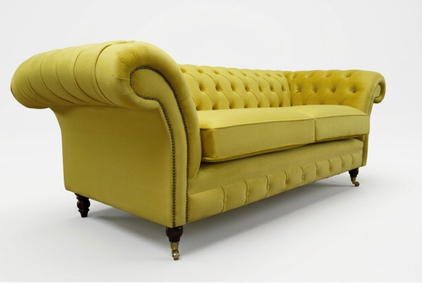 Chesterfield 3 miejsce siedzące Designerska Sofa Kanapa Podkładka Sofy Kanapy Materiał Włókienniczy Nowość